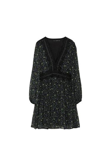 CONTRASTING FLORAL DRESS