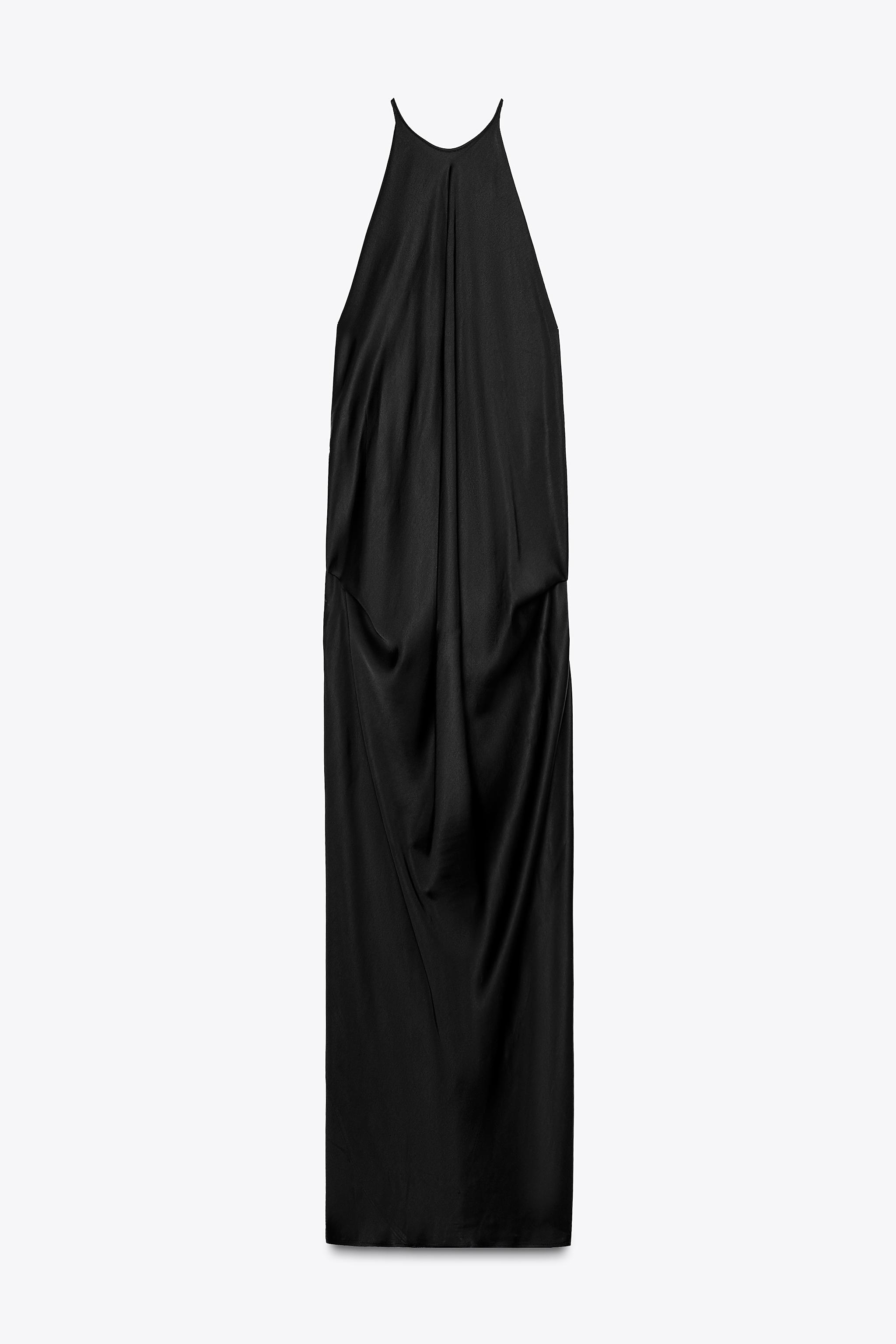 ZW COLLECTION SATIN DRESS - Black | ZARA United States