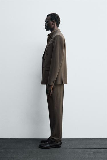SLIM FIT SUIT TROUSERS - Taupe grey by Zara - Image 3