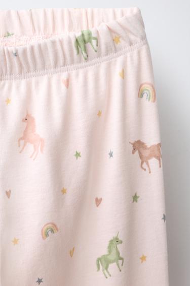 Zara 1 1/2-6 YEARS / UNICORN PRINT PAJAMA SET - Pale pink