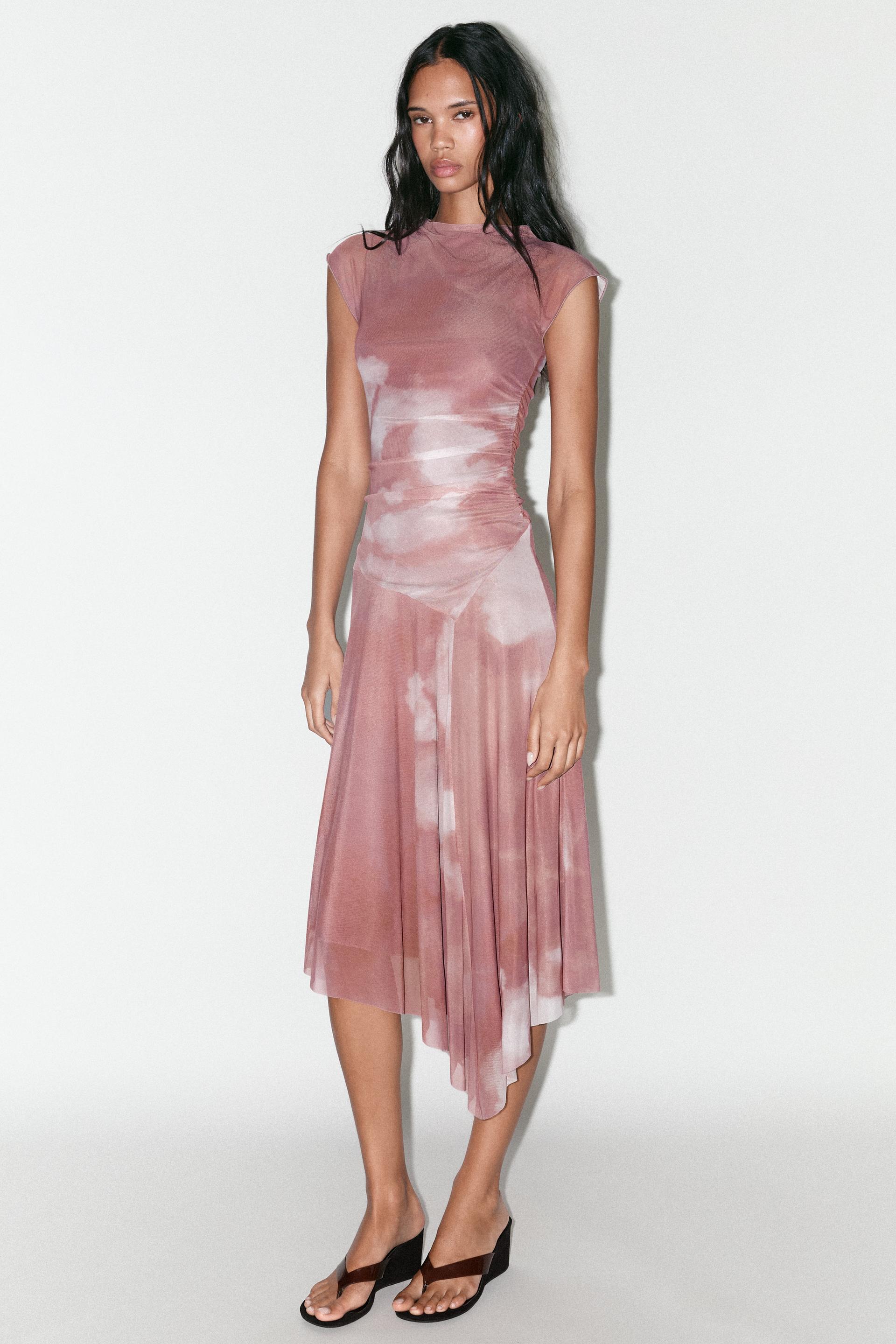 RUCHED TULLE DRESS