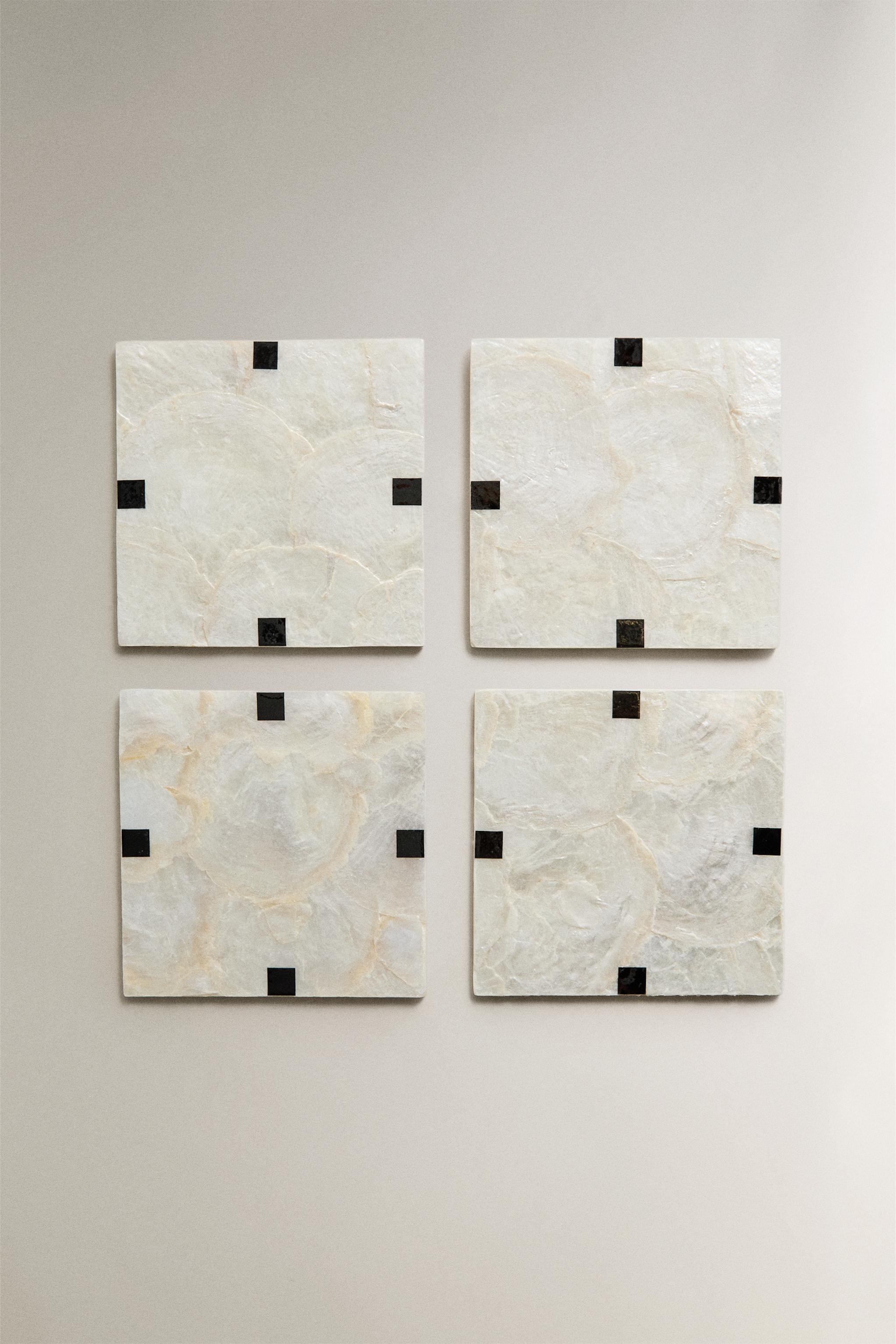 MOTHER-OF-PEARL COASTER PACK (PACK OF 4)