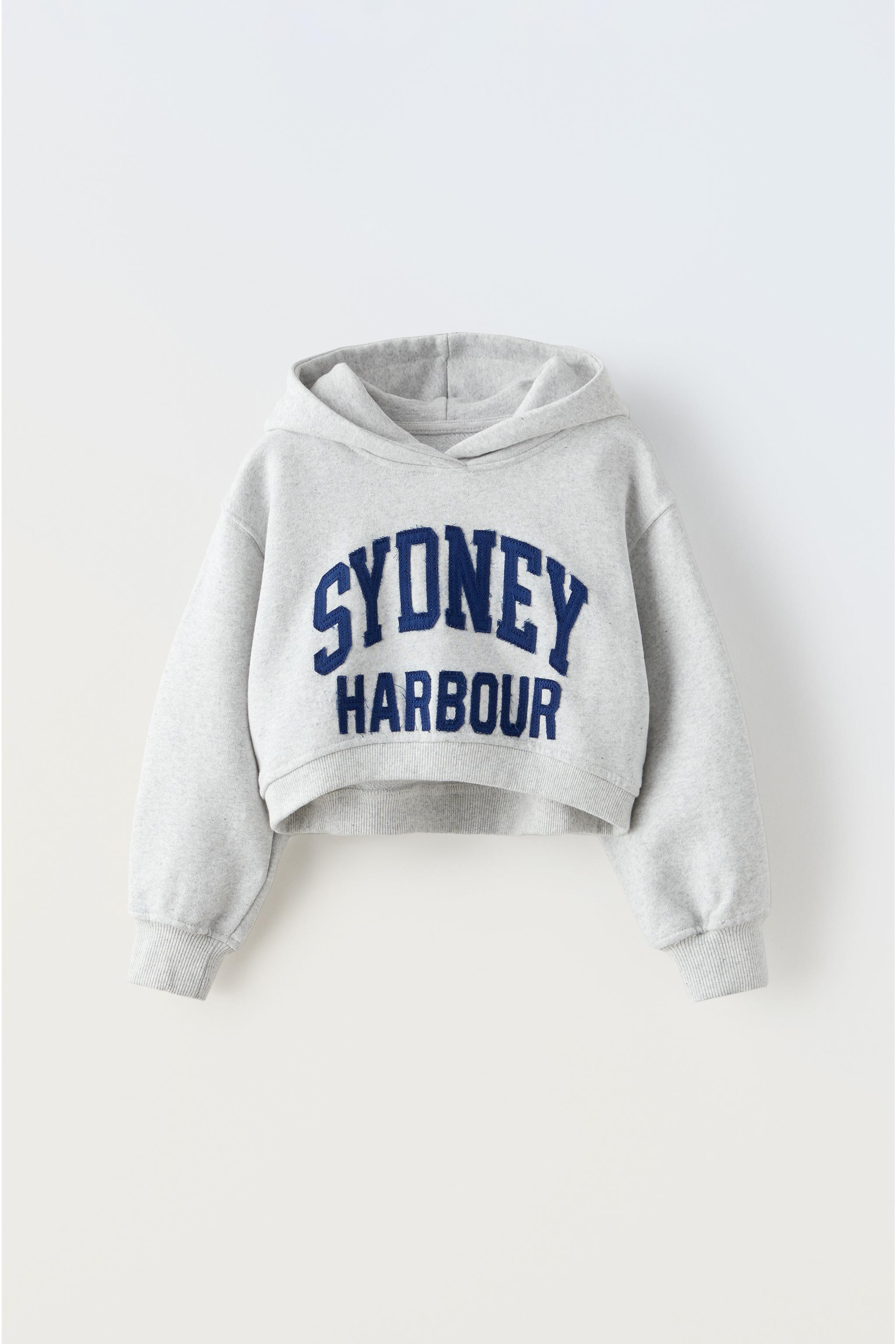 SLOGANLI CROP SWEATSHIRT