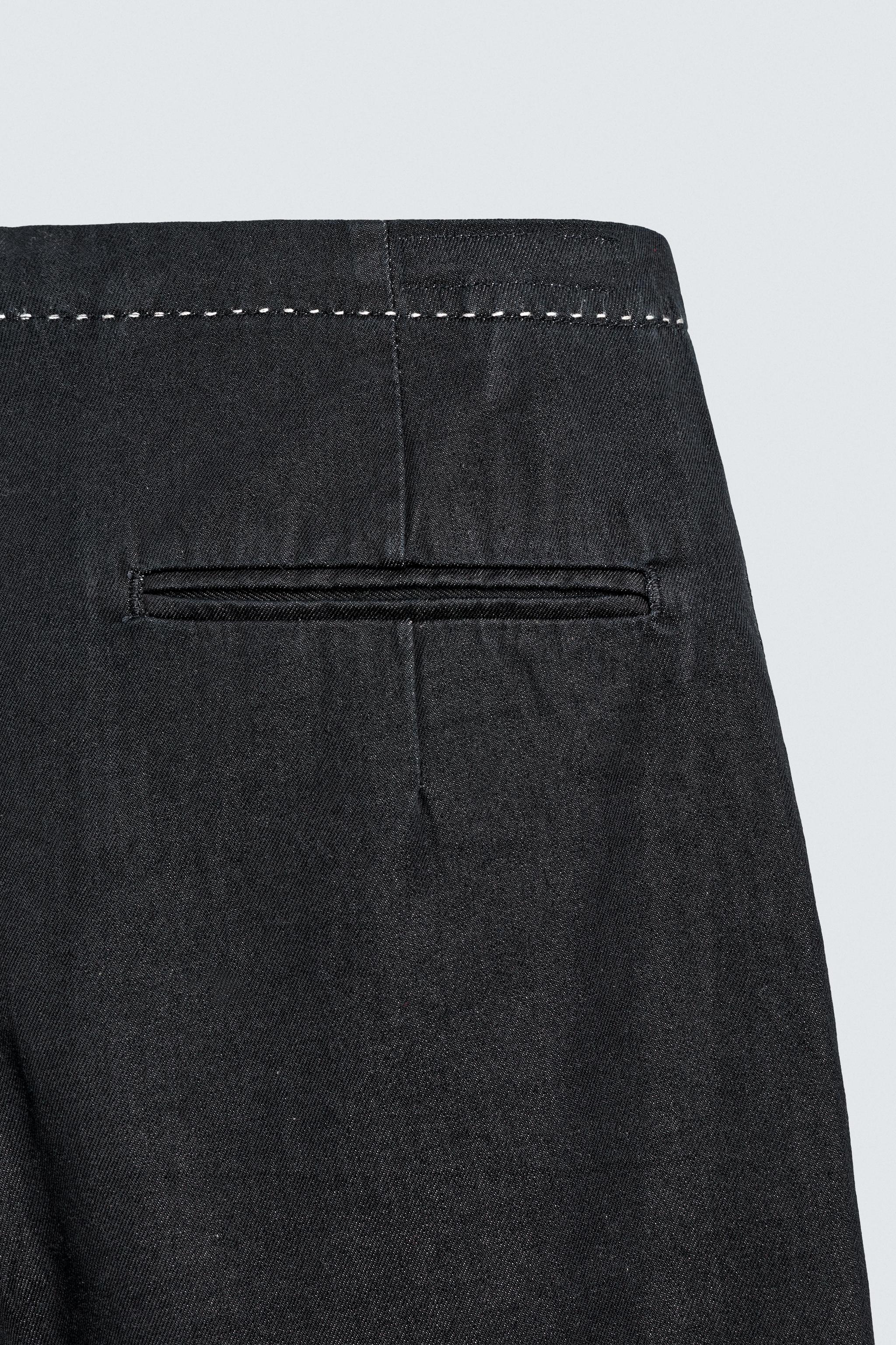 PANTALON CHINO DENIM SURPIQÛRES CONTRASTÉES