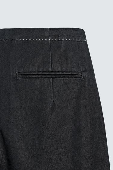 RELAXED FIT DENIM CHINOS WITH CONTRAST TOPSTITCHING - Indigo by Zara - Image 10