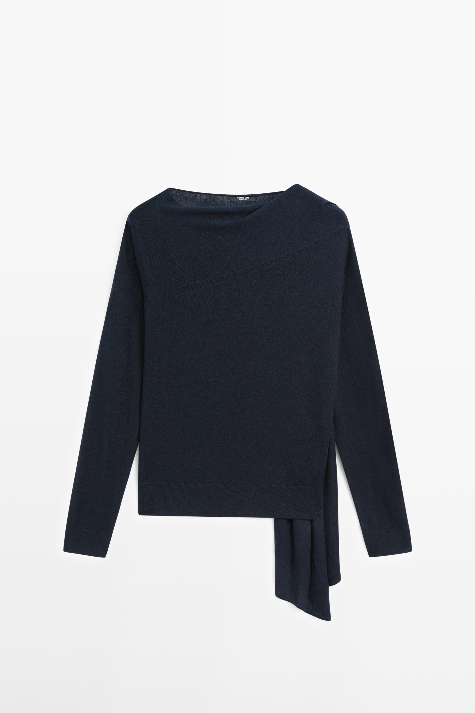 Pull en maille avec écharpe soie mélangée - STUDIO