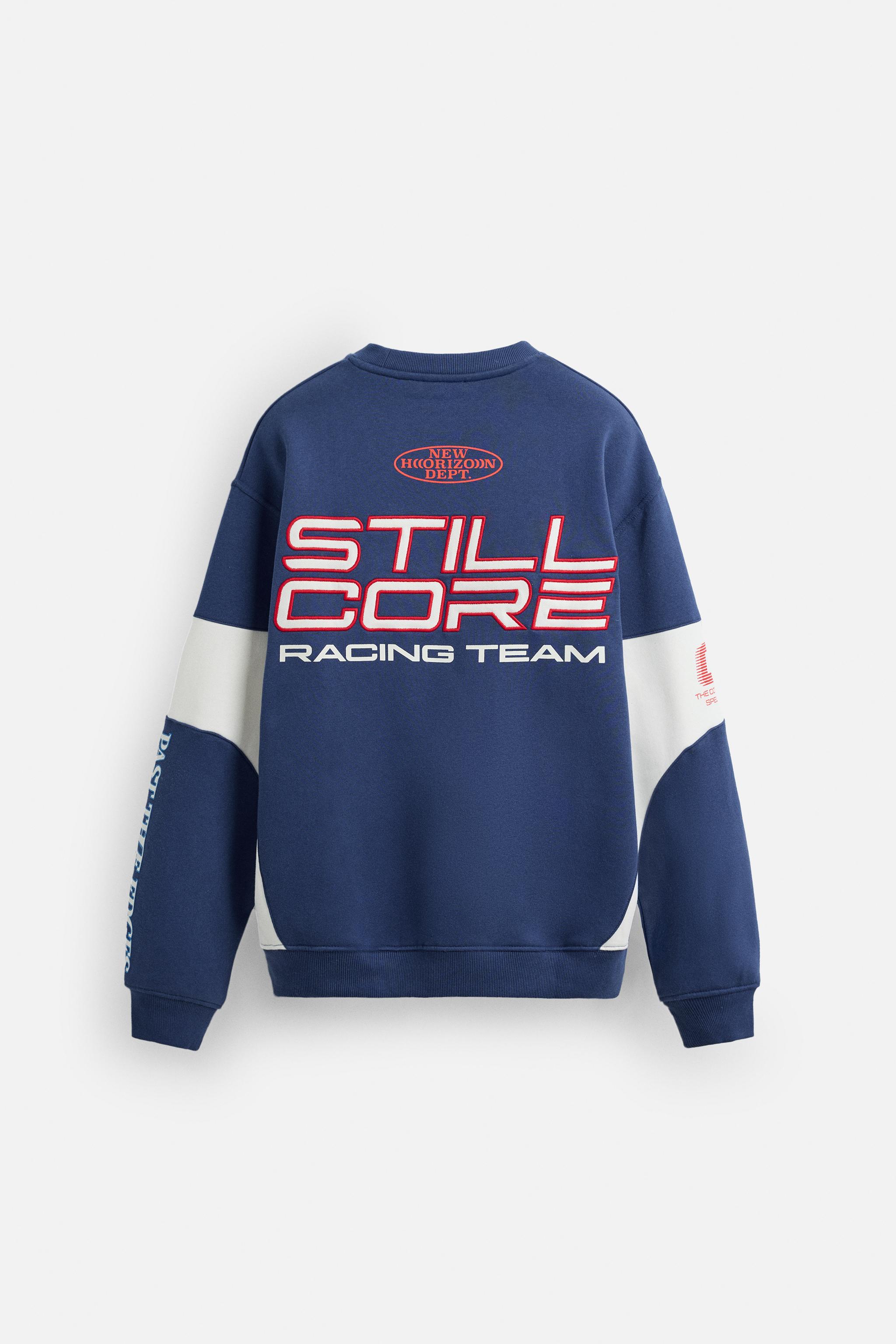 安心★関税込み★ZARA★RACING PRINT CREW NECK SWEATSHIRT RACING PRINT CREWNECK SWEATSHIRT - Blue | ZARA United States