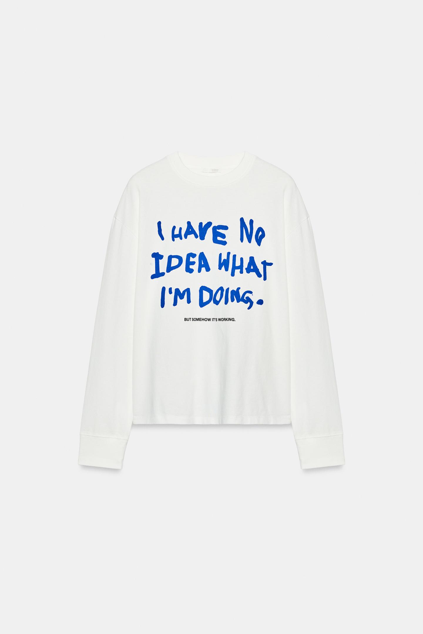 Женская футболка Zara Text, цвет: Белый — фото 5