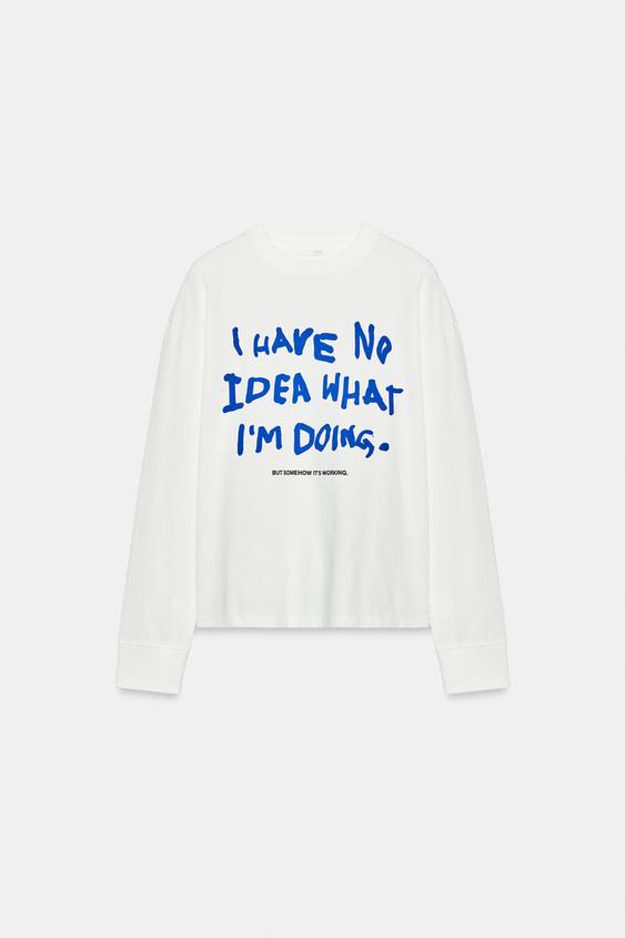 T-SHIRT INSCRIPTION - Blanc | ZARA France