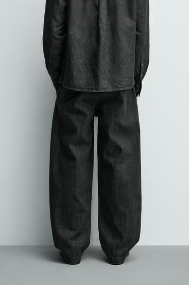 BARREL FIT DENIM CHINOS - Grey by Zara - Image 2