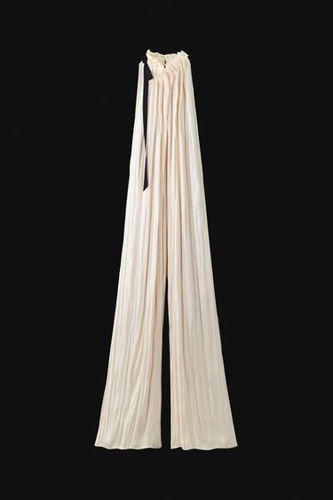 ZW COLLECTION SATIN JUMPSUIT WITH BOW - Ivory by Zara - Image 8