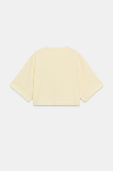T-SHIRT COURT OVERSIZE - Jaune de Zara - Image 4