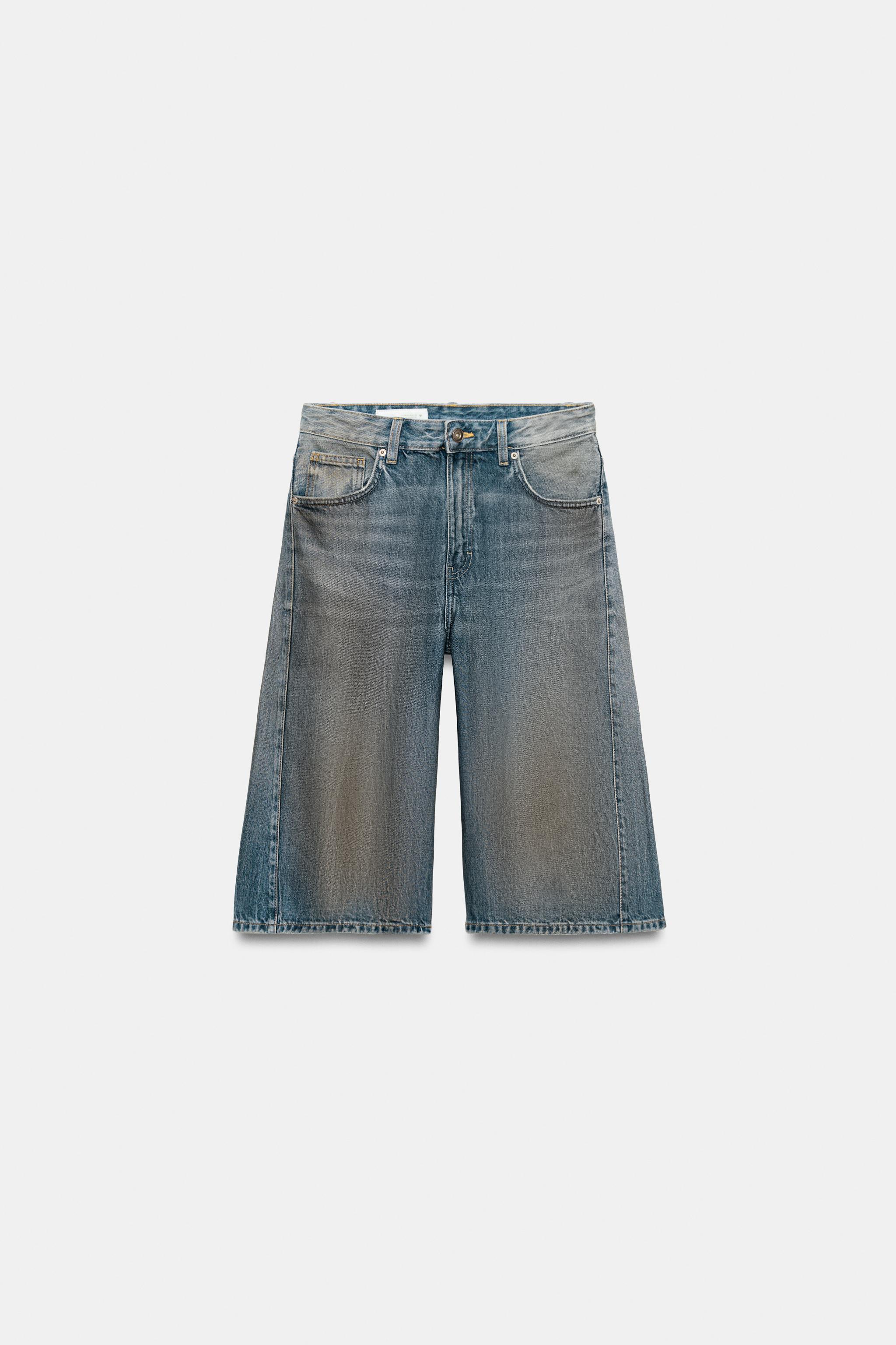 ミッドライズデニムジョーツバミューダパンツ - ブルー | ZARA Japan