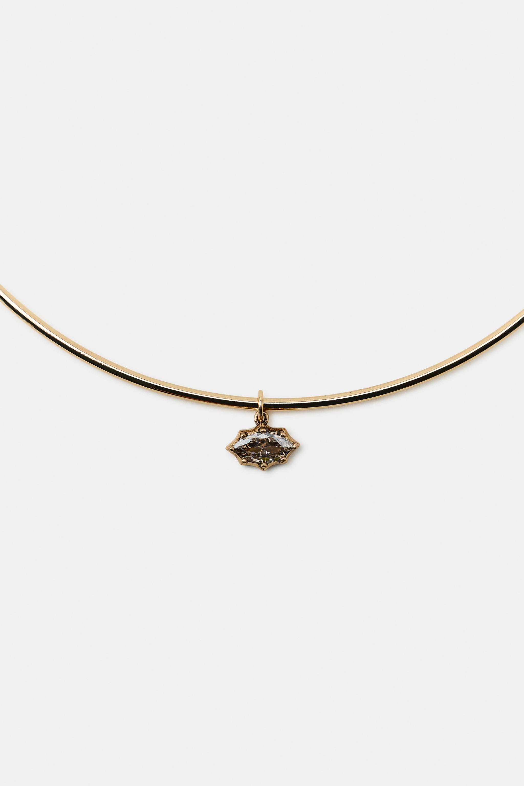 RHINESTONE CHARM CHOKER