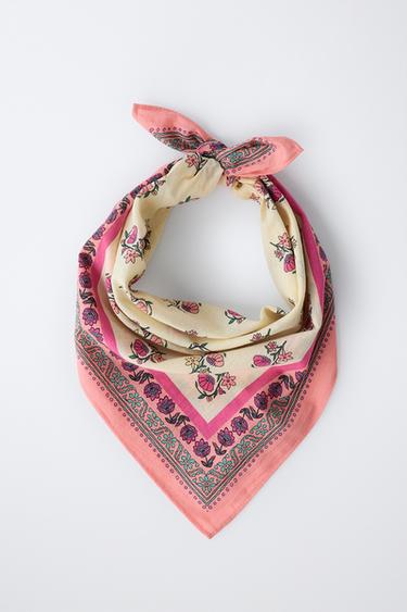 BANDANA IMPRIMÉ FLEURS - Écru de Zara - Image 3