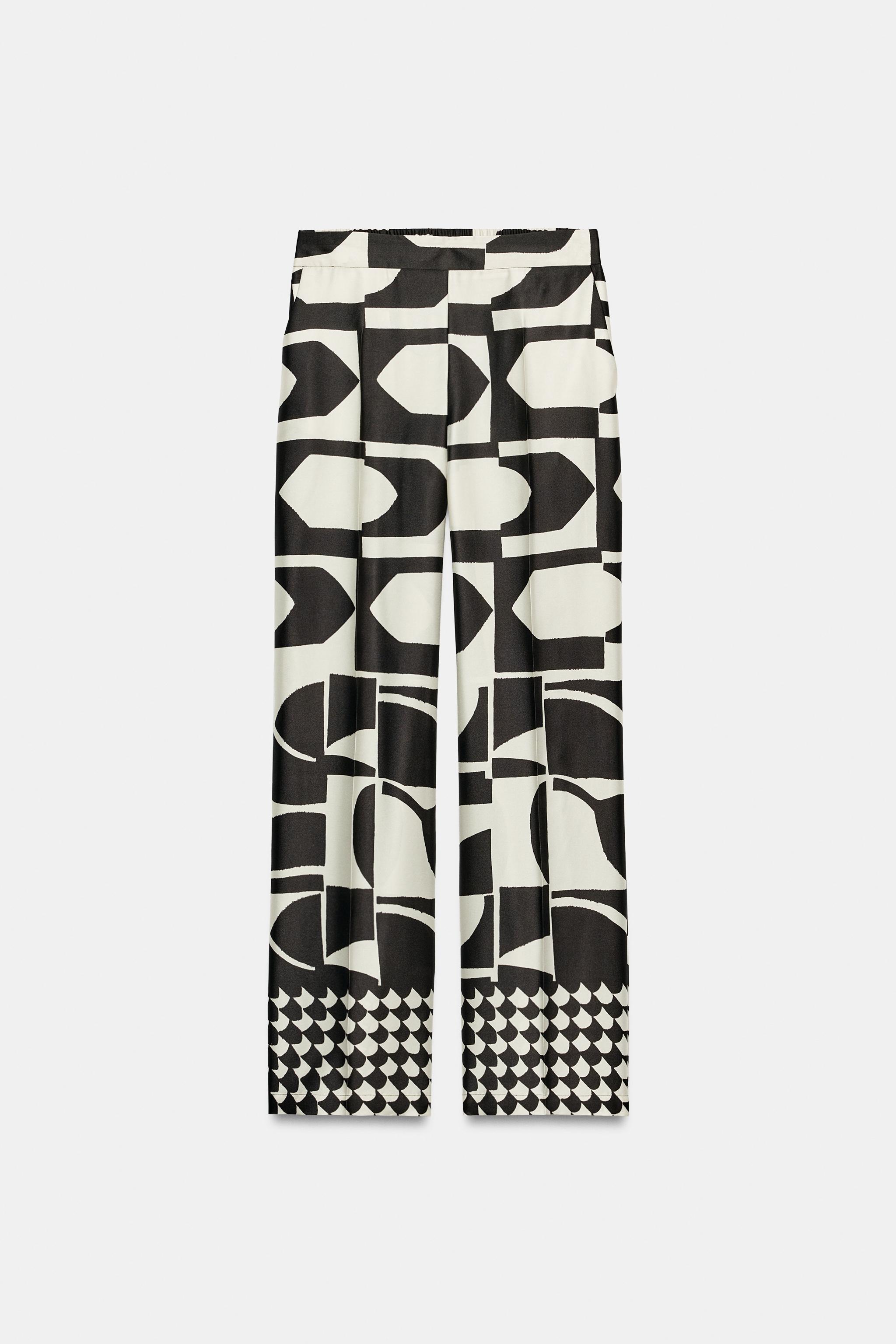 Женские брюки Zara GEOMETRIC PRINT PANTS — фото 6