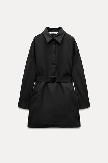 VESTIDO CORTO CINTURÓN ZW COLLECTION - Negro de Zara