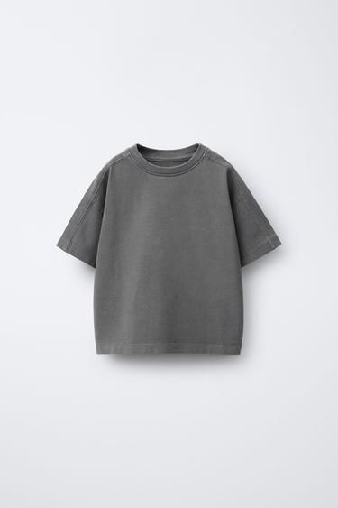 GARMENT DYE CUT-OUT T-SHIRT - Anthracite grey by Zara
