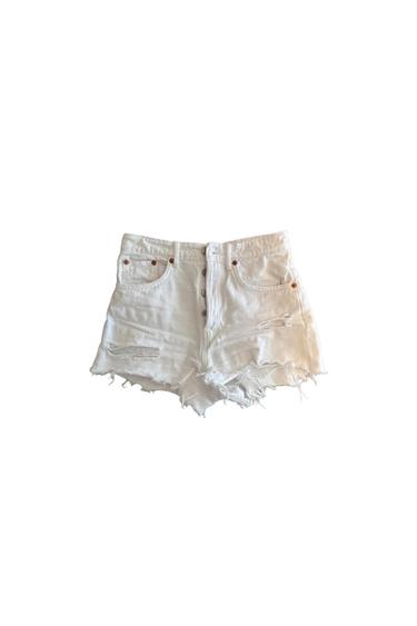 SHORT VAQUERO ZARA BLANCO ROTO
