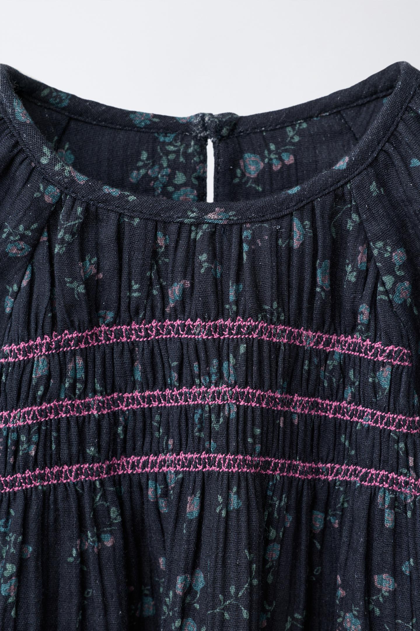 Детское платье Zara Floral Print, цвет: Антрацитовый серый — фото 3