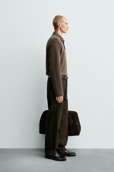 BRUSHED TEXTURED POLO SHIRT ORIGINS - Brown by Zara - Image 3