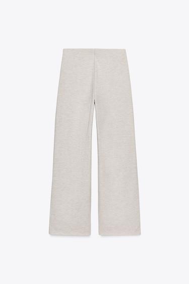 SOFT TOUCH PALAZZO TROUSERS - Beige marl by Zara - Image 4