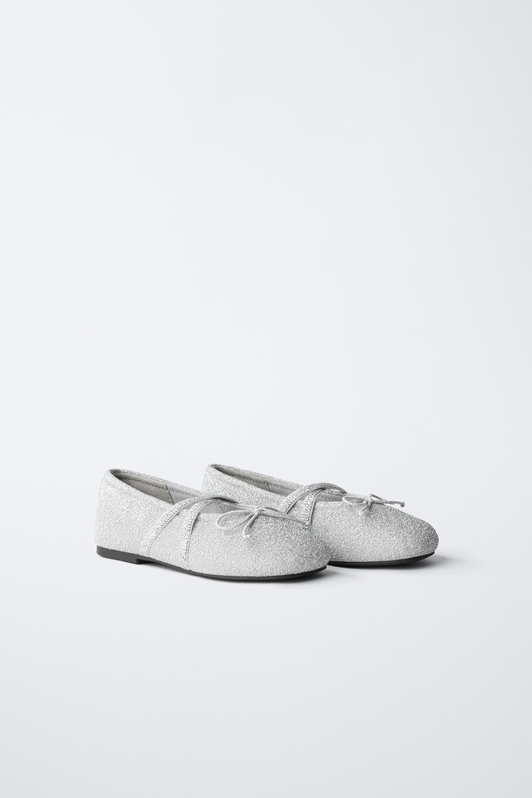 SILVER PARTY BALLET FLATS