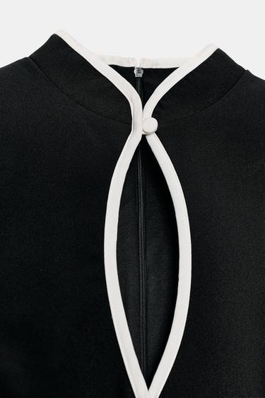 ROBE COURTE LISERÉS CONTRASTANTS - Noir de Zara - Image 7
