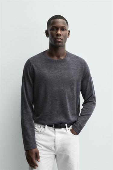 100% WOOL SWEATER - Anthracite Grey by Zara