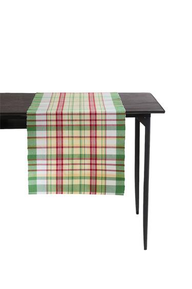 COLOURED CHECK TABLE RUNNER - Green by Zara