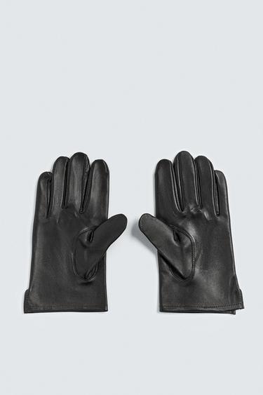 GANTS CUIR COUTURES - Marron foncé de Zara - Image 1