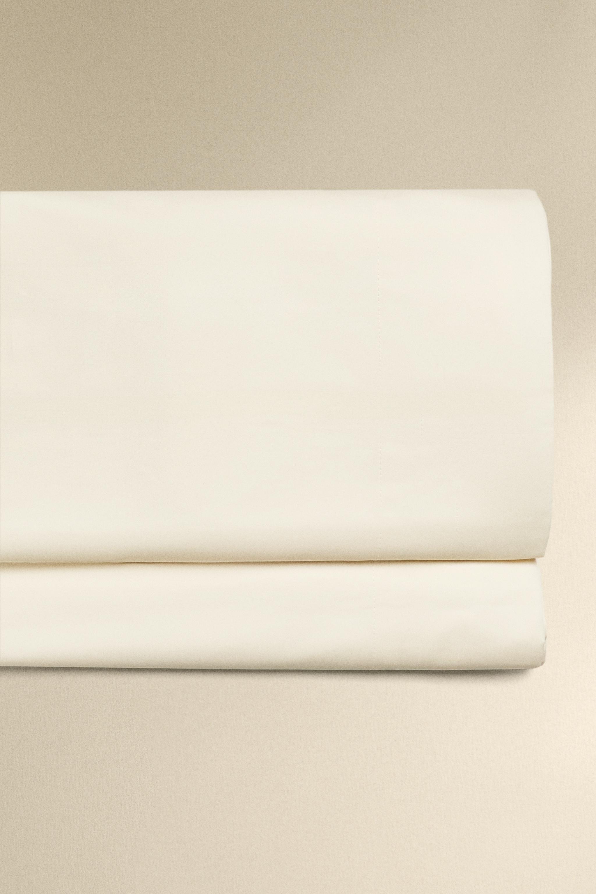 SATEEN FLAT SHEET (1000 THREAD COUNT) - Cream | ZARA United