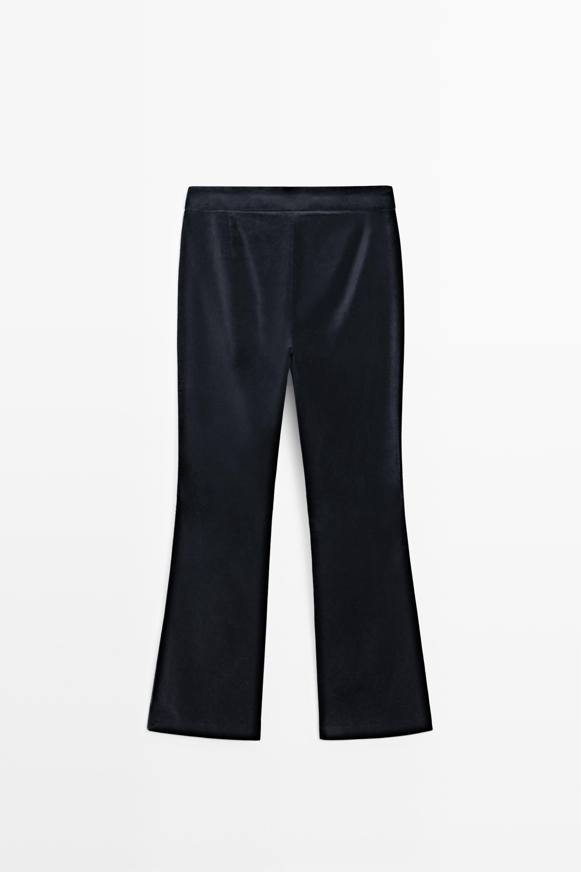 Velvet skinny flare fit pants