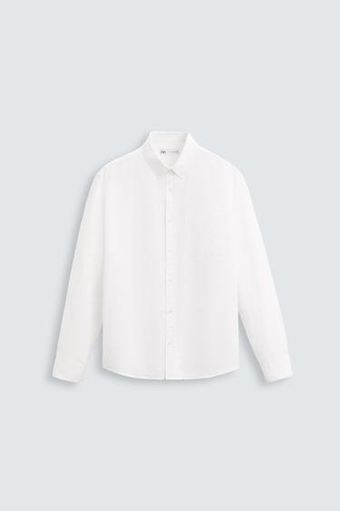 COTTON - LINEN SHIRT - White by Zara