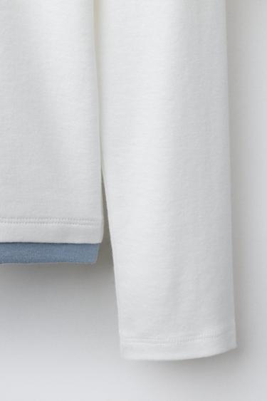 DOUBLE T-SHIRT WITH MODAL - White by Zara - Image 3