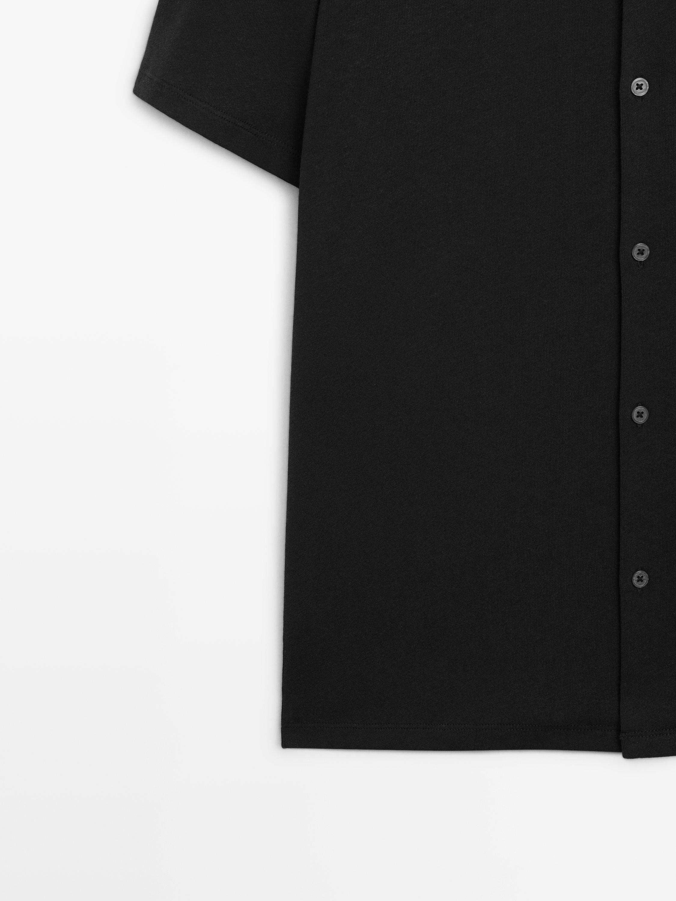 Linen and cotton short sleeve shirt
