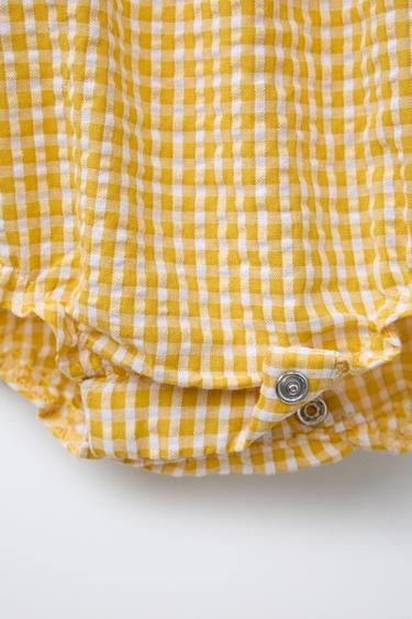 BARBOTEUSE À CARREAUX VICHY - Jaune de Zara - Image 3