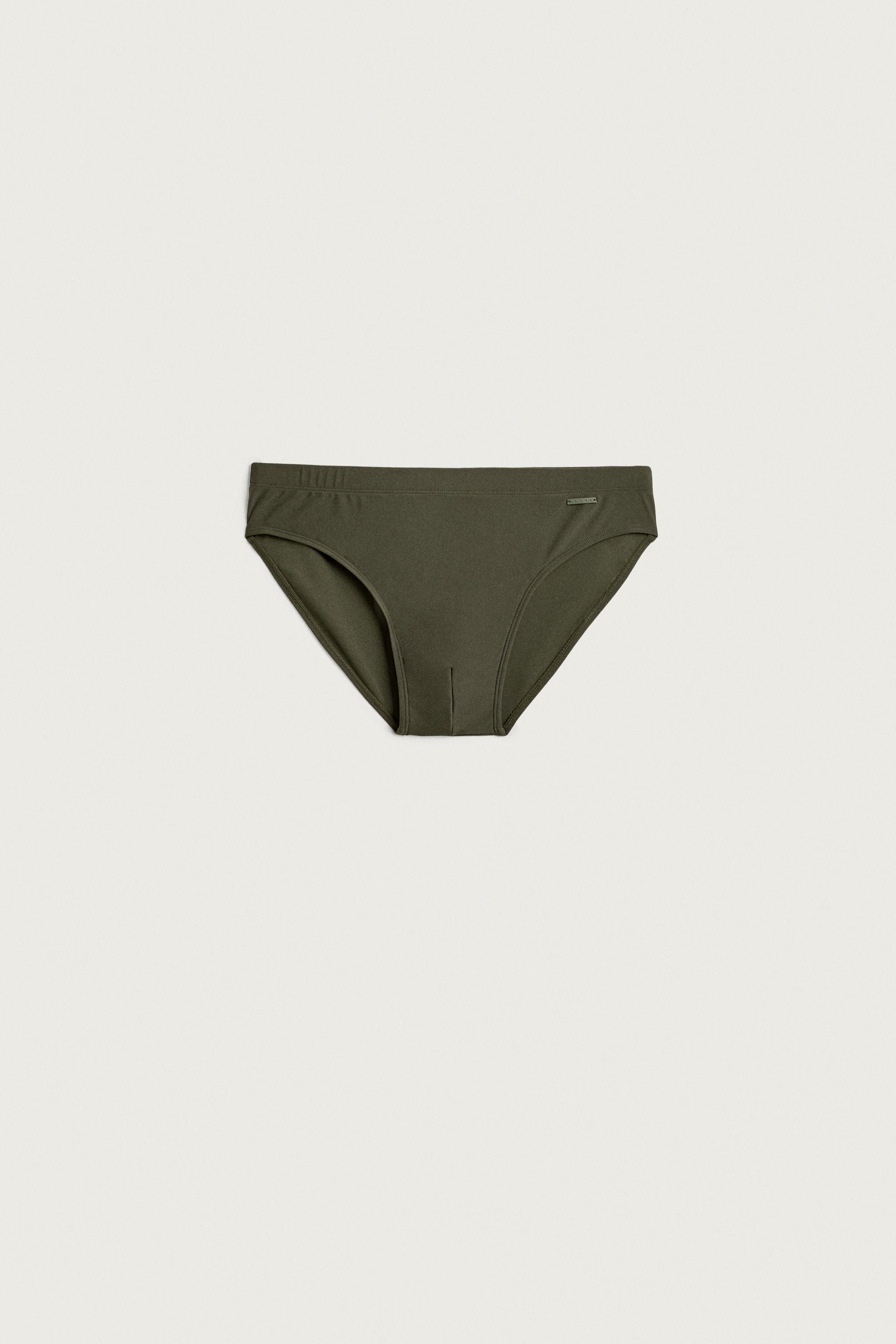 COLORBLOCK BRIEF SWIMSUIT — Khaki