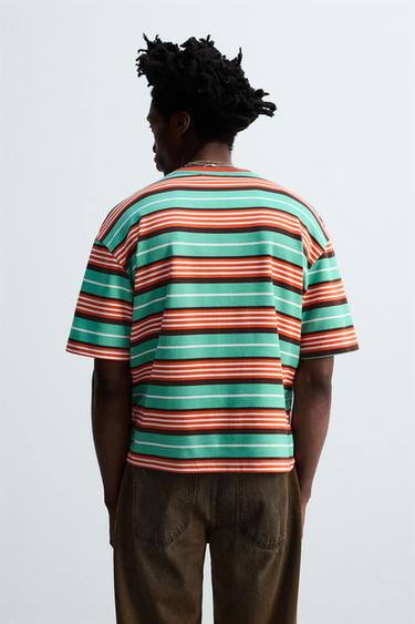 STRIPED EMBROIDERED T-SHIRT © OTIS KWAME KYE QUAICOE - Green by Zara - Image 2