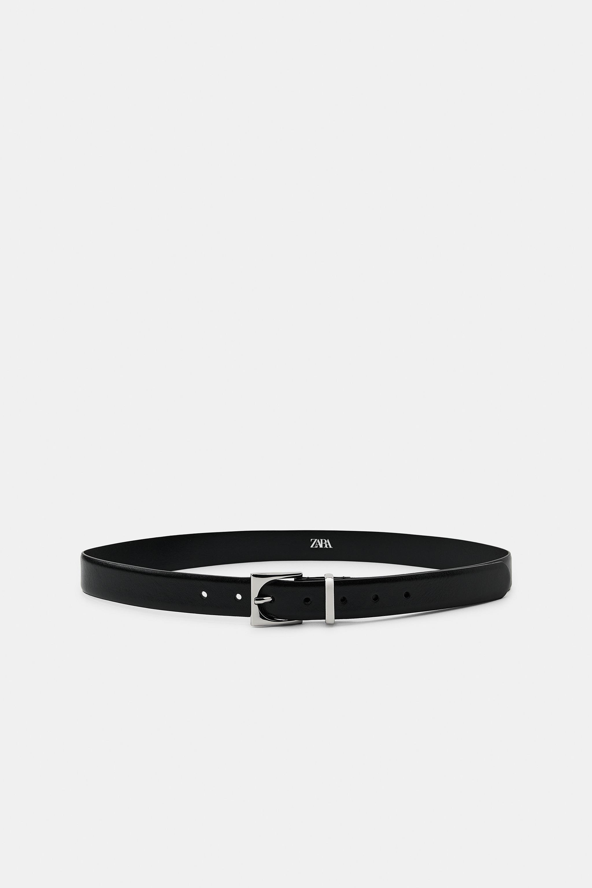 CEINTURE EN CUIR 100% À BOUCLE GÉOMÉTRIQUE