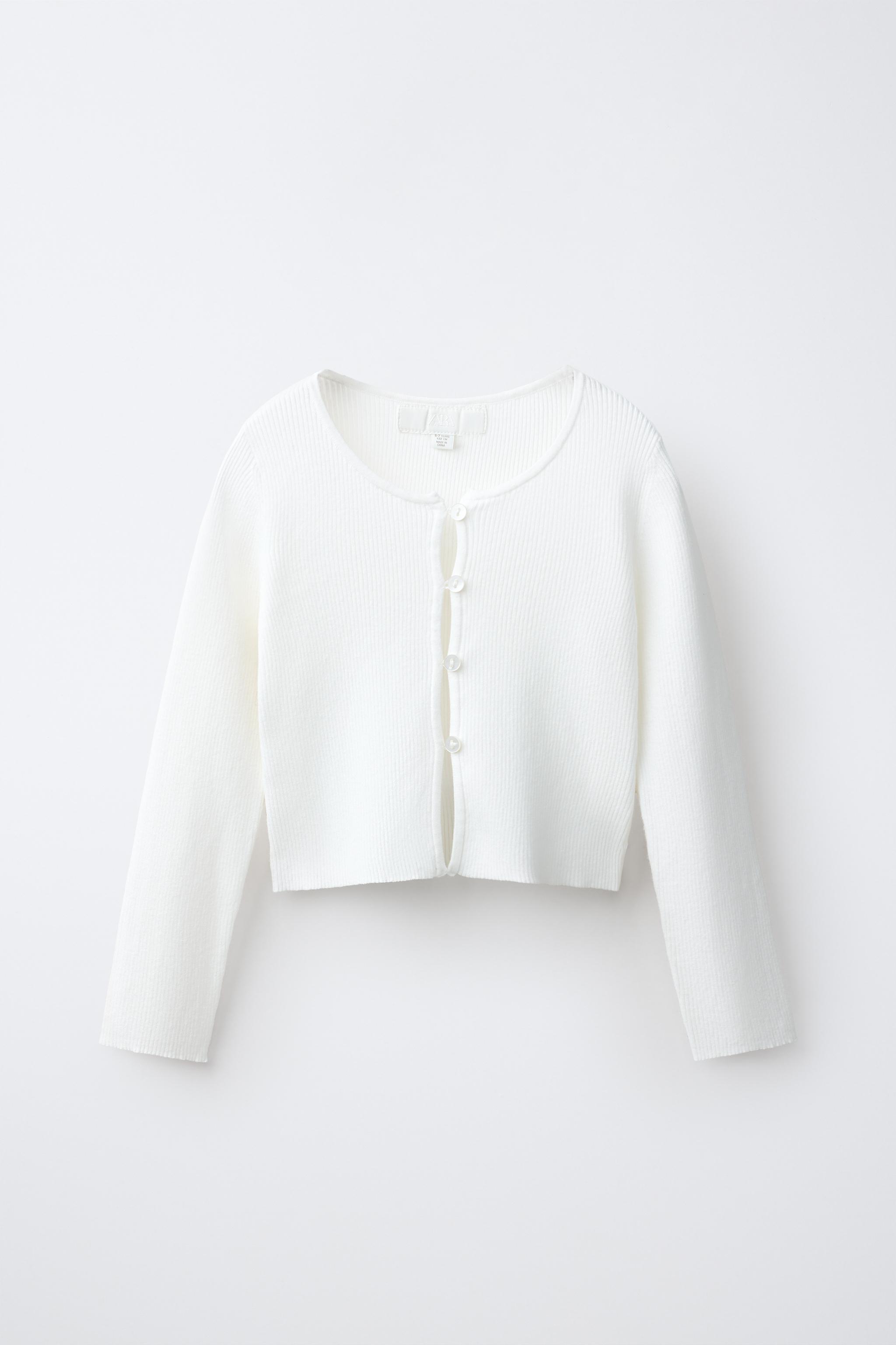 リブニットカーディガン - ホワイト | ZARA Japan / 日本