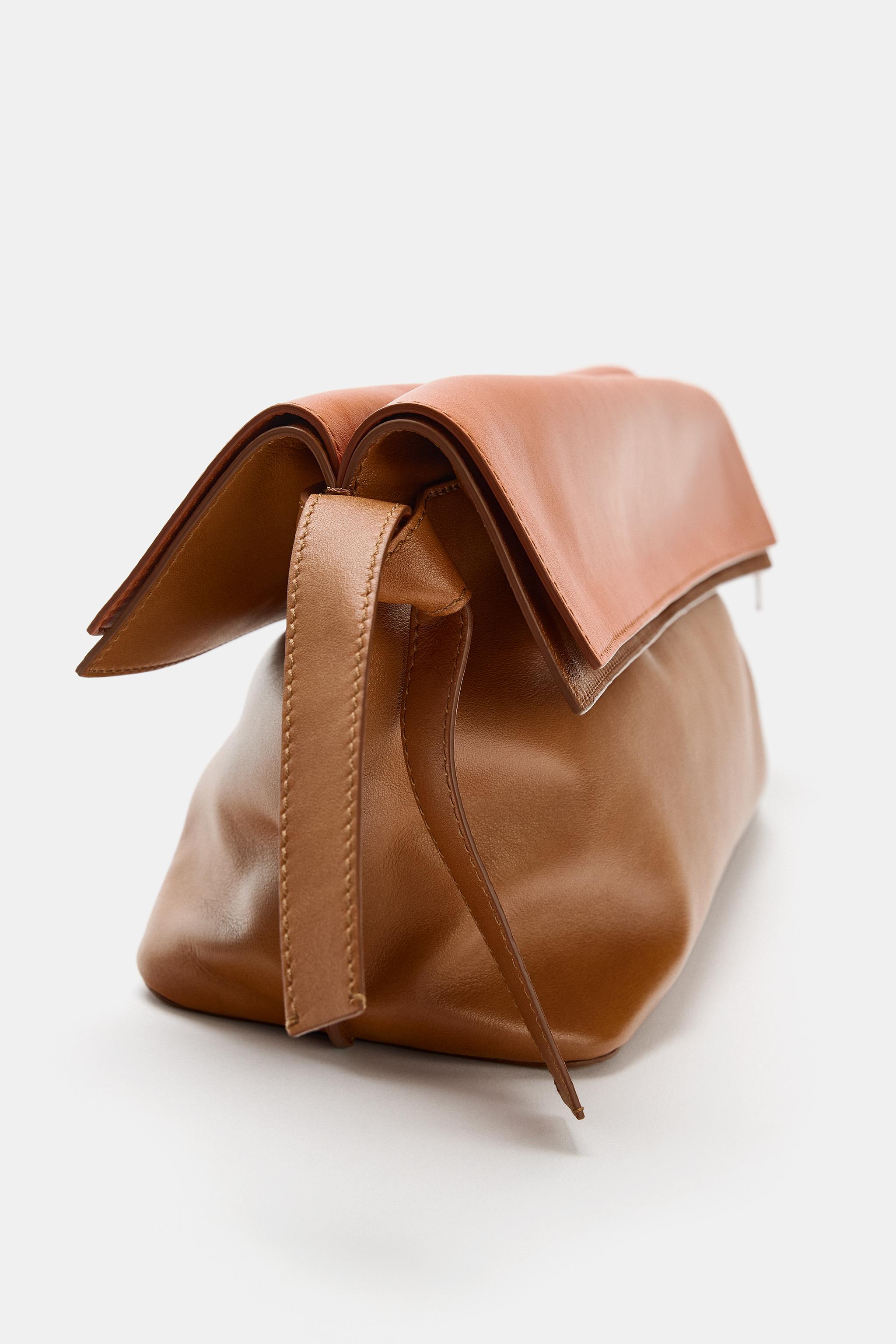 LEATHER FLAP CLUTCH