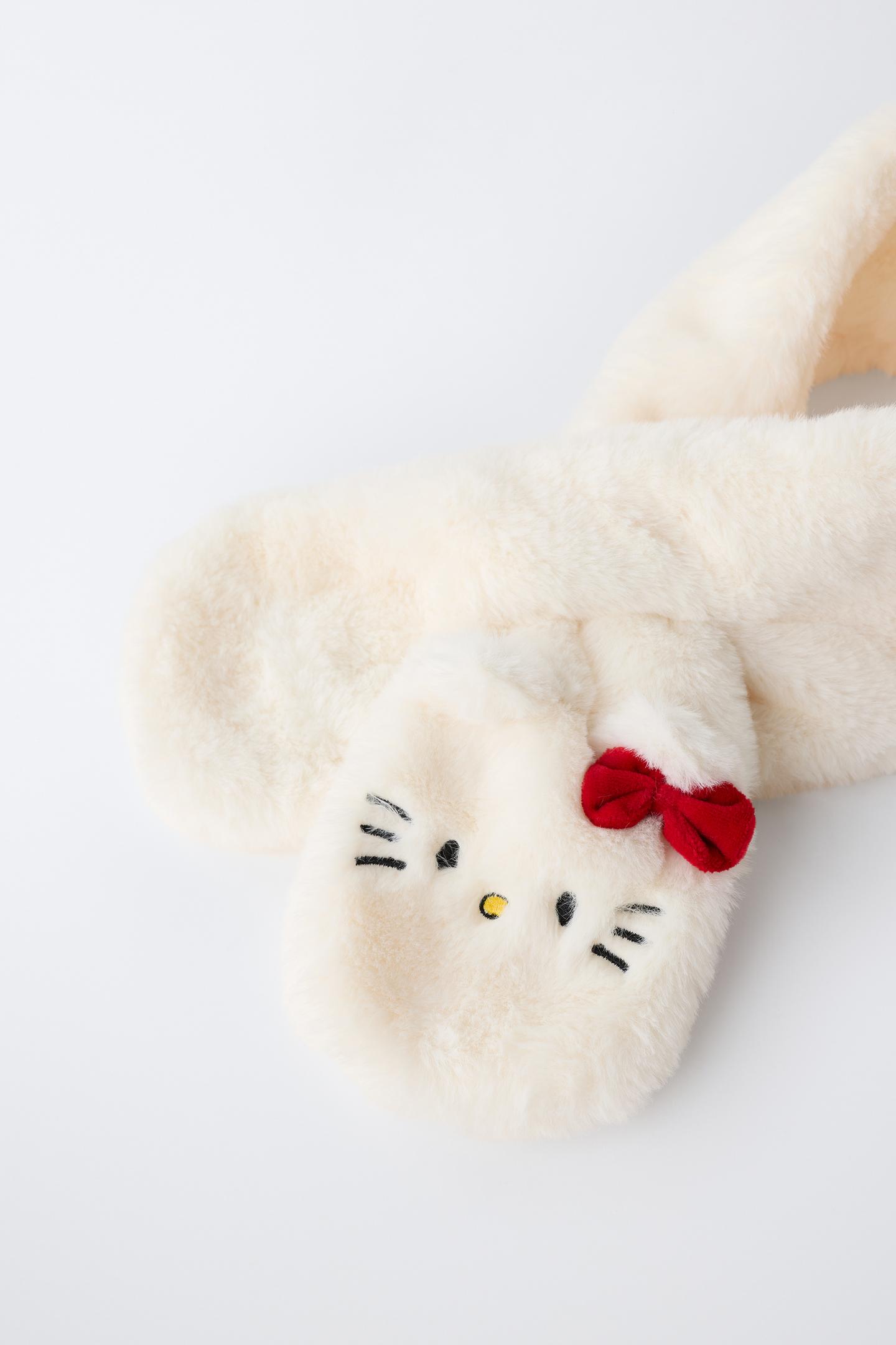 Детский шарф Zara Hello Kitty © Sanrio Faux Fur, цвет: Экрю — фото 2