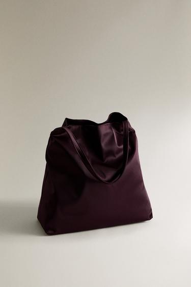 SAC CABAS SATIN - Bordeaux de Zara - Image 3