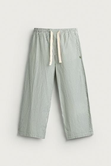 PANTALÓN BAGGY FIT RAYAS - Verde de Zara