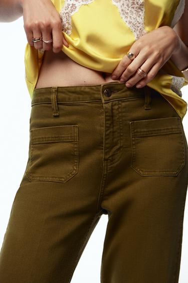 JEAN Z1975 POCHES PLASTRON TAILLE HAUTE - Vert huile de Zara - Image 3