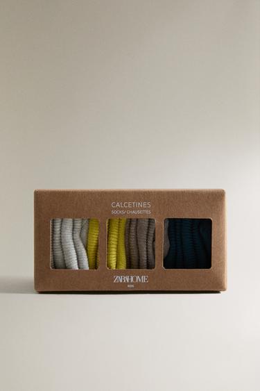 CHAUSSETTES BÉBÉ MULTICOLORES (LOT DE 4) - Gris / Marron clair de Zara - Image 3