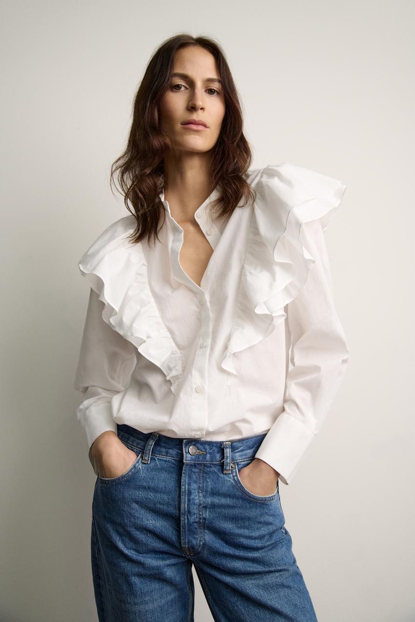 ZW COLLECTION フリル ブラウス - ホワイト | ZARA Japan / 日本
