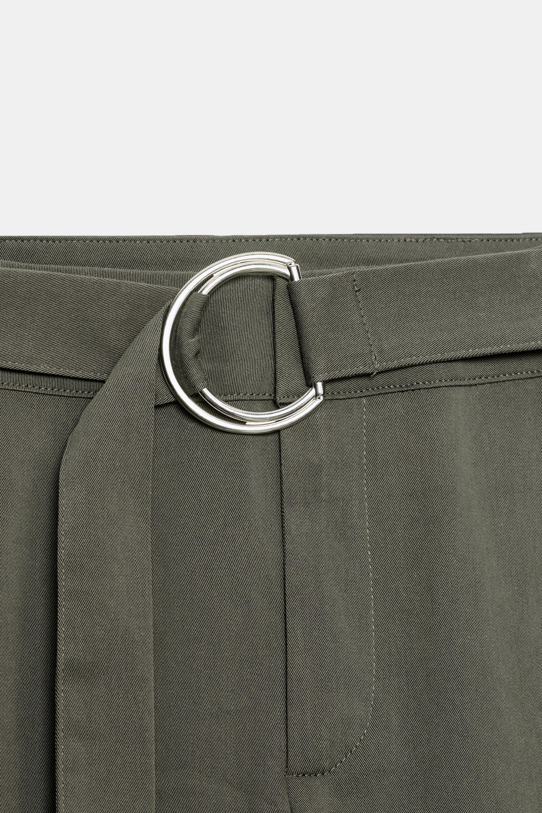 Женские брюки Zara COMBINED CROPPED TROUSERS — фото 11