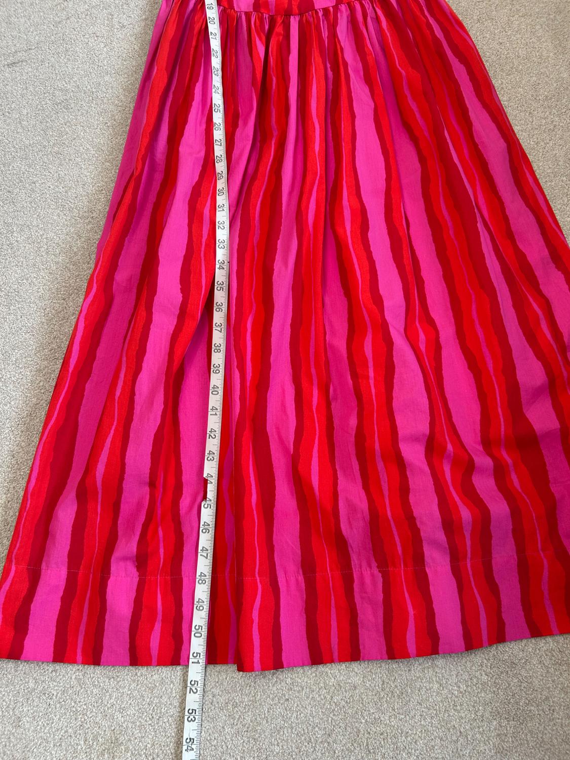 PINK  RED STRIPED SUN DRESS - Image 4